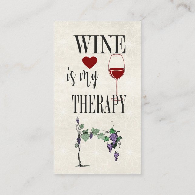 Le vin est mon Carte de visite thérapeutique (Dos)