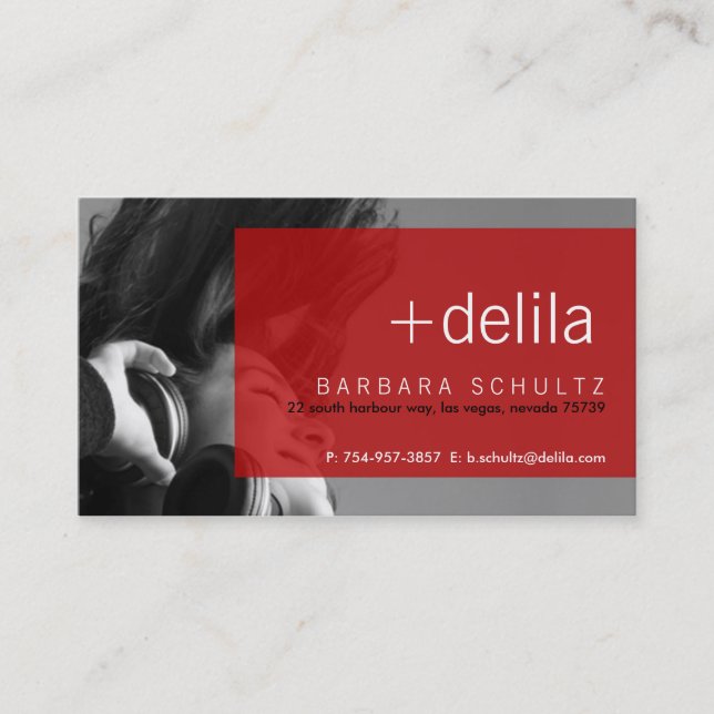 Le visage de Delila [rouge] Cartes de visite (Devant)
