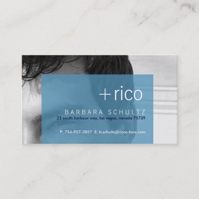 Le visage de Rico [bleu] Cartes de visite (Devant)