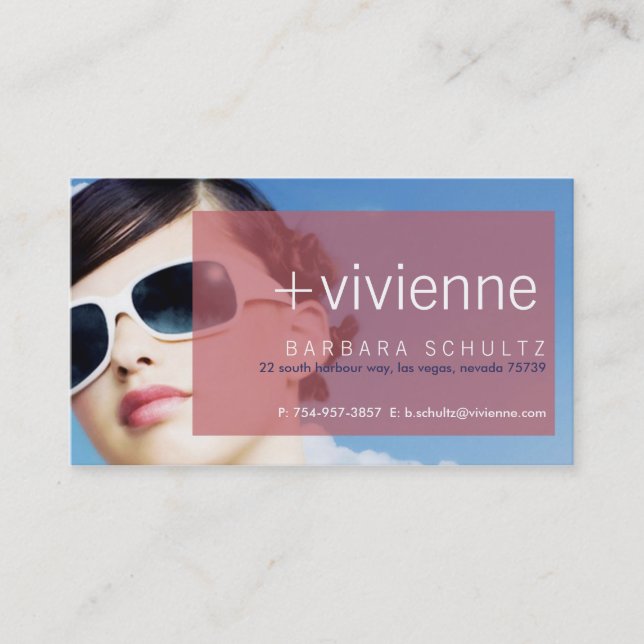 Le visage de Viv [rose] Cartes de visite (Devant)