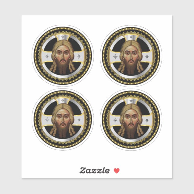 Le Visage Du Sticker D'Icône Noire Orthodoxe Du Ch (Feuille)