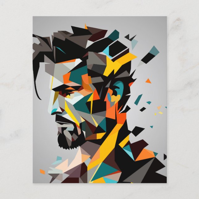 Le visage humain dans le style abstrait (Devant)