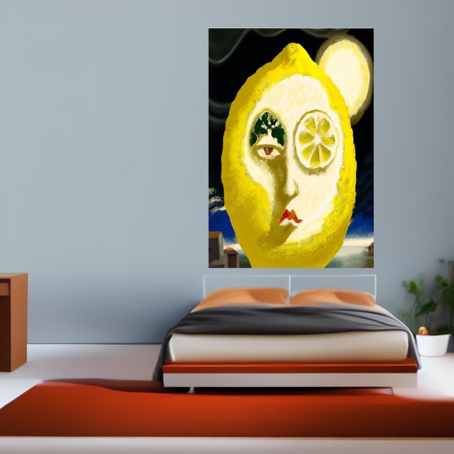 Le visage jaune citron | AI Art Poster (Créateur téléchargé)