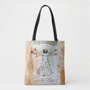 LE VITRUVIAN MAN Antique Parchment Sac fourre-tout