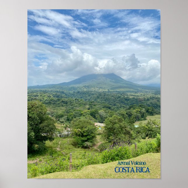 Le volcan Arenal dans les nuages Costa Rica Poster (Devant)