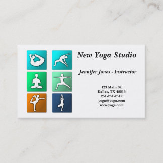 Le yoga pose le carte de visite