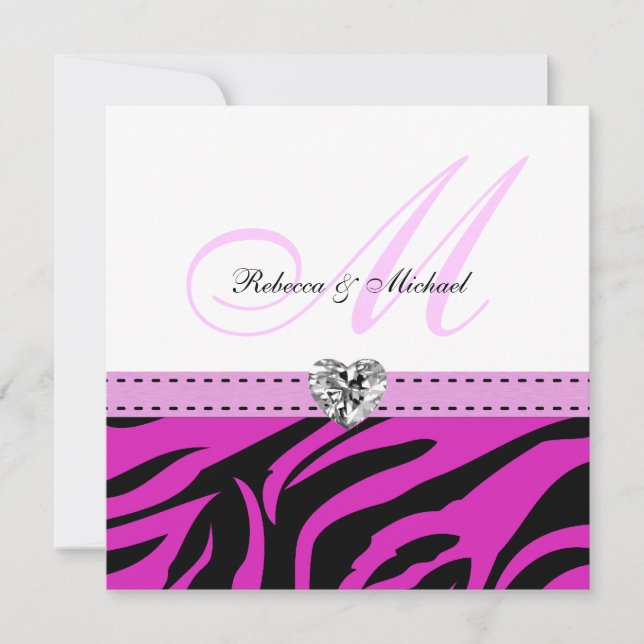 Le zèbre rose et noir lance des invitations à se m (Devant)