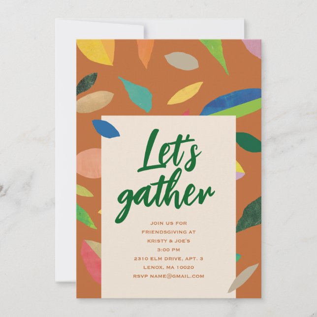 Leaf Drop Pumpkin Party Invitation (Devant)