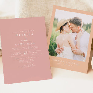 LEAH Moderne Vibrant Pastel Faire-part de mariage