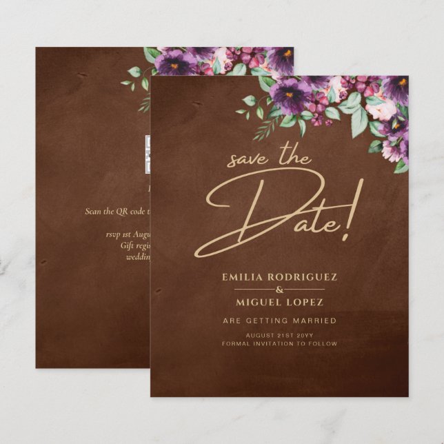 LeahG Brown Berry Plum violet Mariage automne hive (Devant / Derrière)