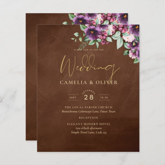 LeahG Brown Berry Plum violet Mariage automne hive (Devant / Derrière)