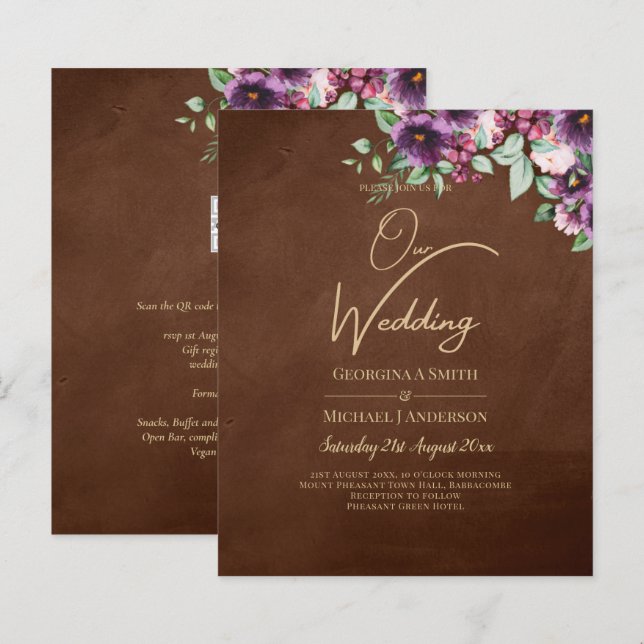 LeahG Brown Berry Plum violet Mariage automne hive (Devant / Derrière)