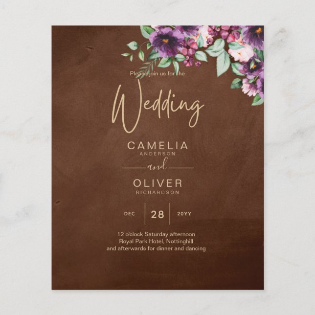 LeahG Brown Berry Prune Mariage Violet Automne Hiv (Devant)