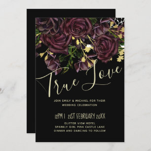 LeahG BUDGET Dark PLUM Rose Mariage