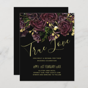 LeahG BUDGET Dark PLUM Rose Mariage