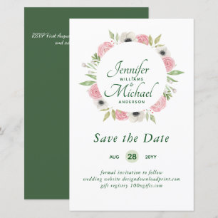 LeahG BUDGET Économisez Dates Blue Floral Wreath