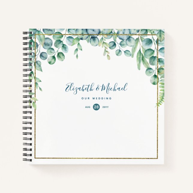 LeahG BUDGET Eucalyptus Vert Mariage Livre d'or (Devant)