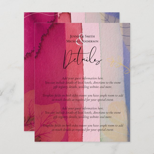 LeahG BUDGET Mariage Berry Rouge Purple Aquarelle (Devant / Derrière)