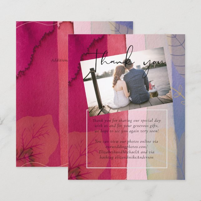 LeahG BUDGET Mariage Berry Rouge Purple Aquarelle (Devant / Derrière)