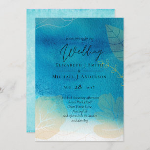 LeahG BUDGET Mariage Océan bleu aquarelle
