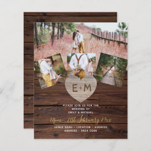LeahG BUDGET Rustic Wood Heart PHOTO MARIAGE