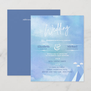 LeahG BUDGET Snowy Mountain Wedding Invitation