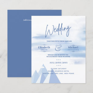 LeahG BUDGET Snowy Mountain Wedding Invitation