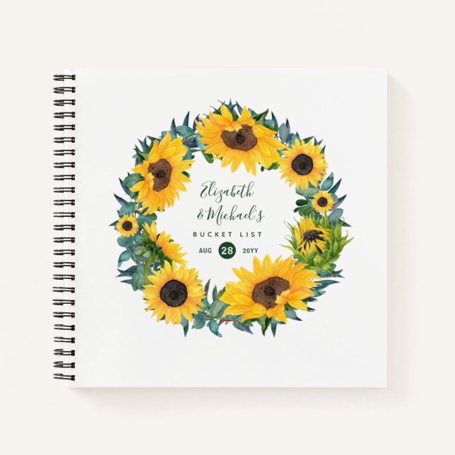 LeahG Budget Sunflower Wreath BUCKET LISTE Journal (Devant)