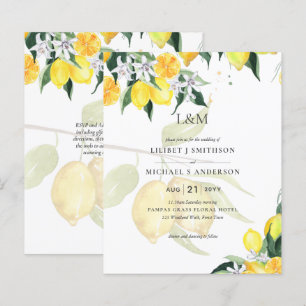 LeahG Cartons d'invitation de mariage aux citrons 