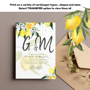 LeahG Citron Citrus Budget Invitation Mariage Jaun