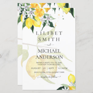 LeahG Citrus Lemons Budget Mariage Inviter Jaune