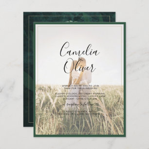 LeahG Emerald Forest Green Wedding INVITE