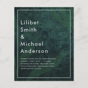 LeahG Emerald Green Feuilles de mariage Invitation