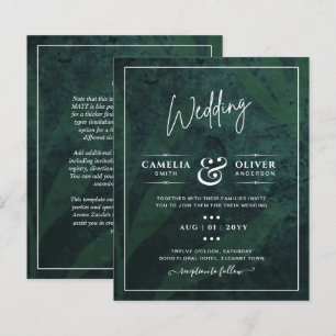 LeahG Emerald Green Feuilles de mariage Invitation