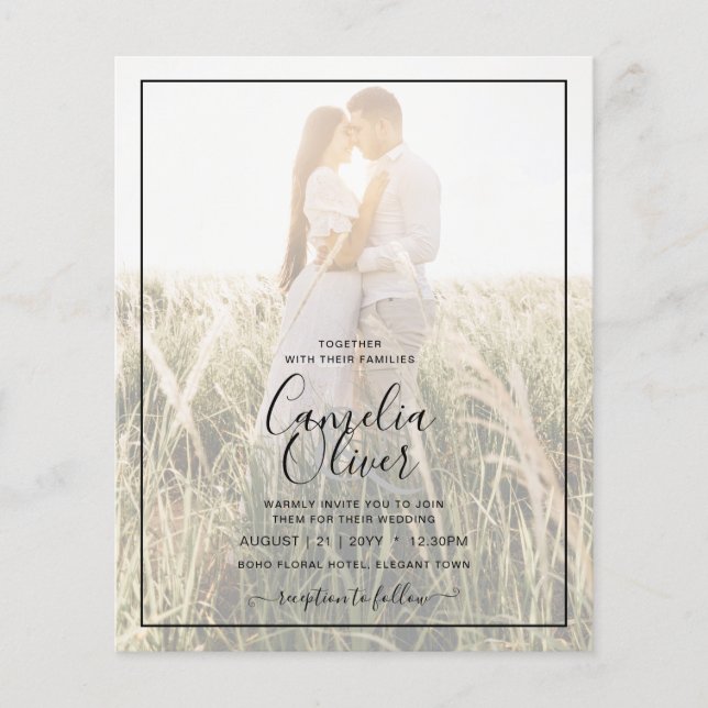 LeahG Emerald Green Photo Overlay Mariage Inviter (Devant)