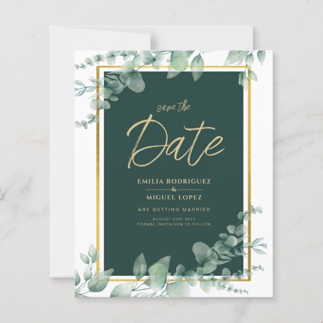 LeahG Eucalyptus Green Gold MARIAGE QR CODE (Devant)
