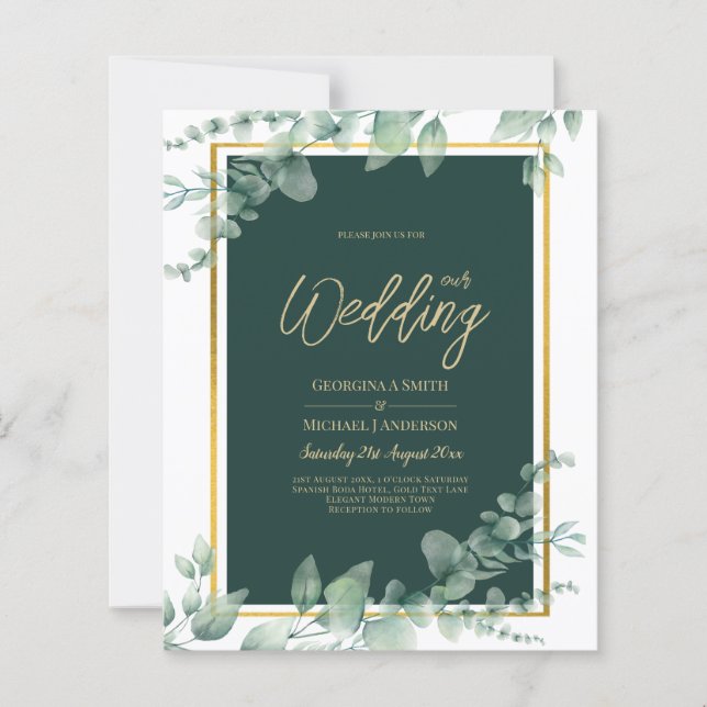 LeahG Eucalyptus Green Gold MARIAGE QR CODE (Devant)