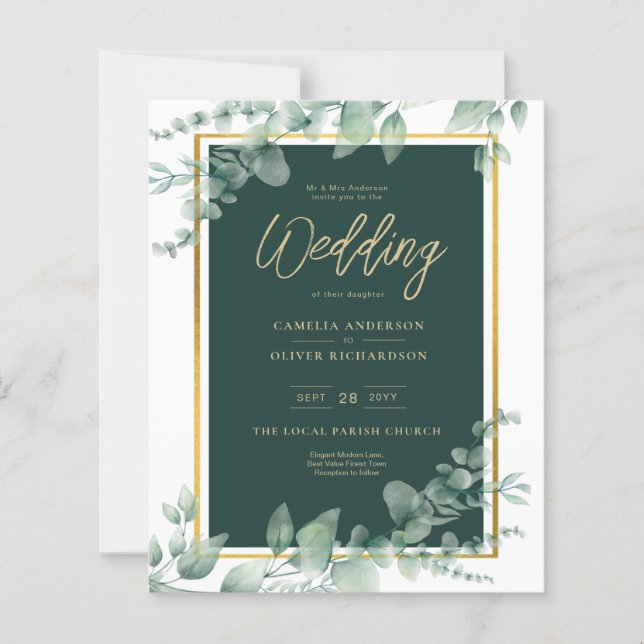 LeahG Eucalyptus Green Gold MARIAGE QR CODE (Devant)
