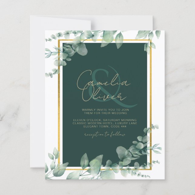 LeahG Eucalyptus Green Gold MARIAGE QR CODE (Devant)