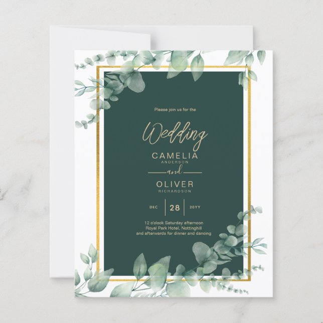 LeahG Eucalyptus Green Gold MARIAGE QR CODE (Devant)