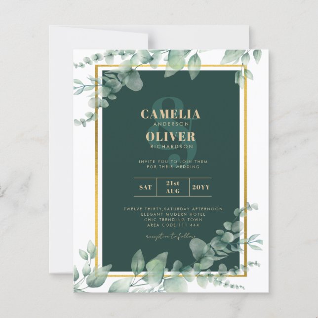 LeahG Eucalyptus Green Gold MARIAGE QR CODE (Devant)