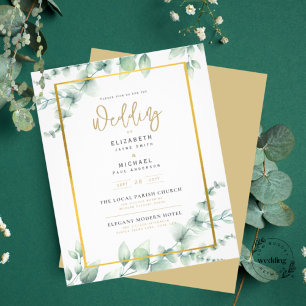 LeahG Eucalyptus Green Gold MARIAGE QR CODE Inv