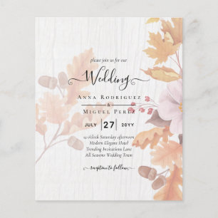 LeahG Faire-Part de Mariage Feuilles d'Automne en 