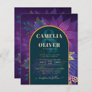 LeahG Green Purple Gold JEWEL TONES Mariage INVITE