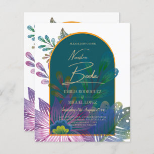 LeahG Green Purple Gold JEWEL TONES Mariage INVITE