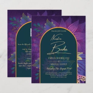LeahG Green Purple Gold JEWEL TONES Mariage INVITE