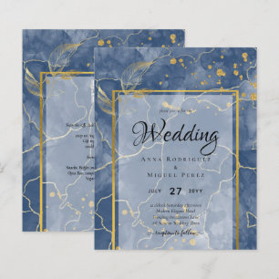 LeahG INK Marine Mariage bleu or