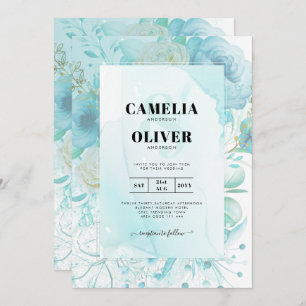 LeahG INK Verre de mer Turquoise Aqua INVITATION A