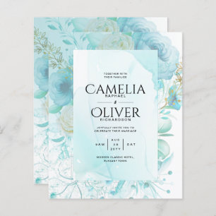 LeahG INK Verre de mer Turquoise Aqua INVITATION A