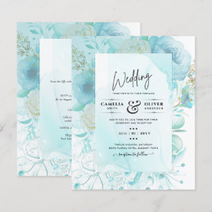 LeahG INK Verre de mer Turquoise Aqua INVITATION A